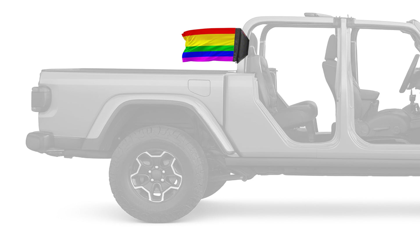 Rainbow 12"x18" Forever Wave Flag for Jeep Gladiator JT