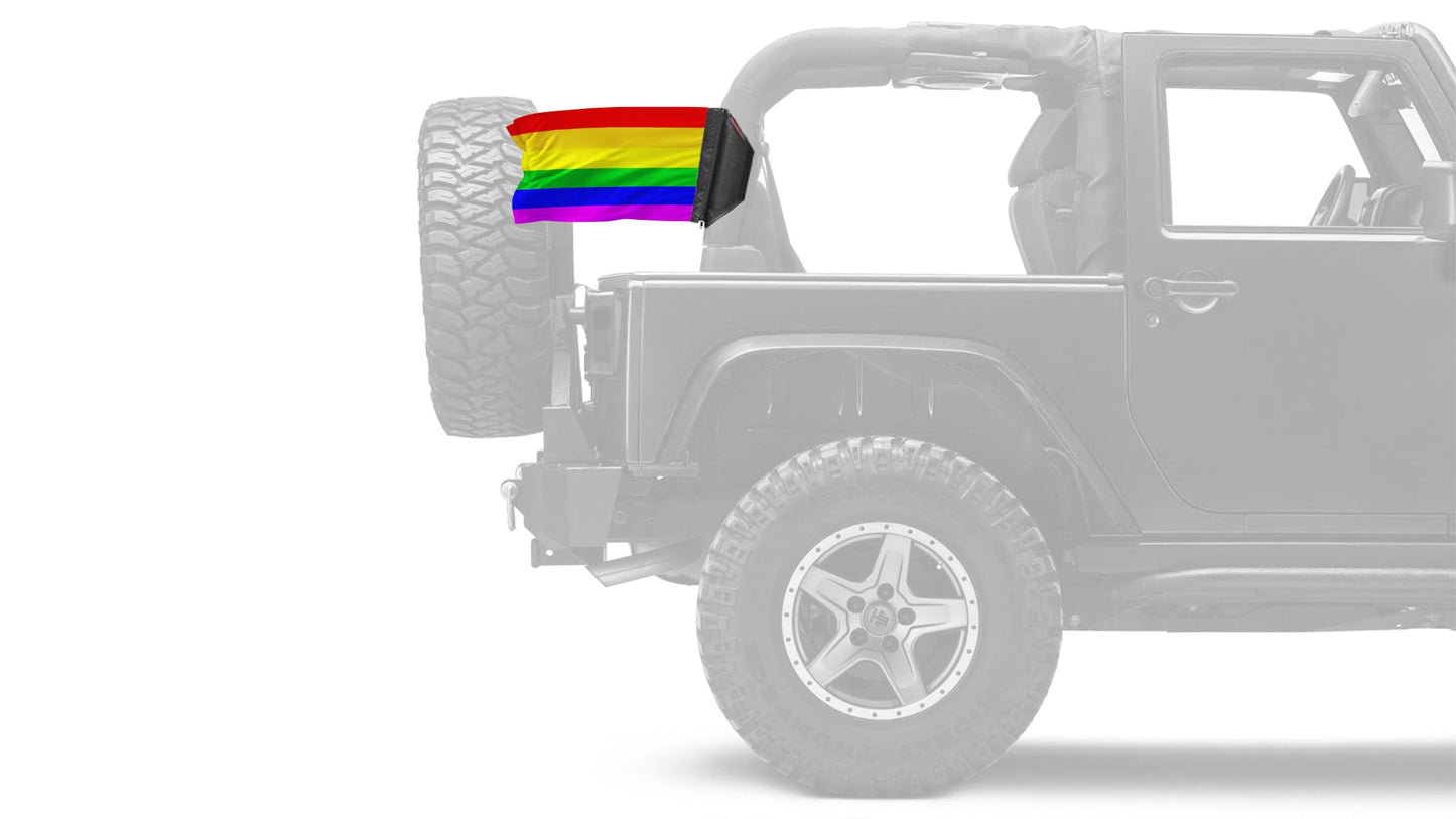 Rainbow 12"x18" Forever Wave Flag for Jeep Wrangler LJ 2003-2006