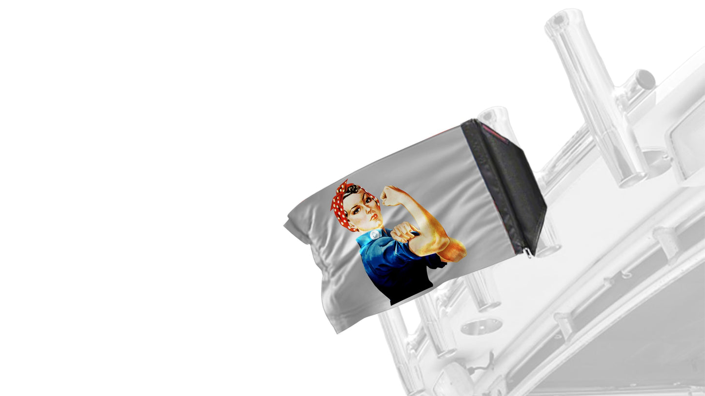 Rosie The Riveter 12"x18" Forever Wave Flag for Boats