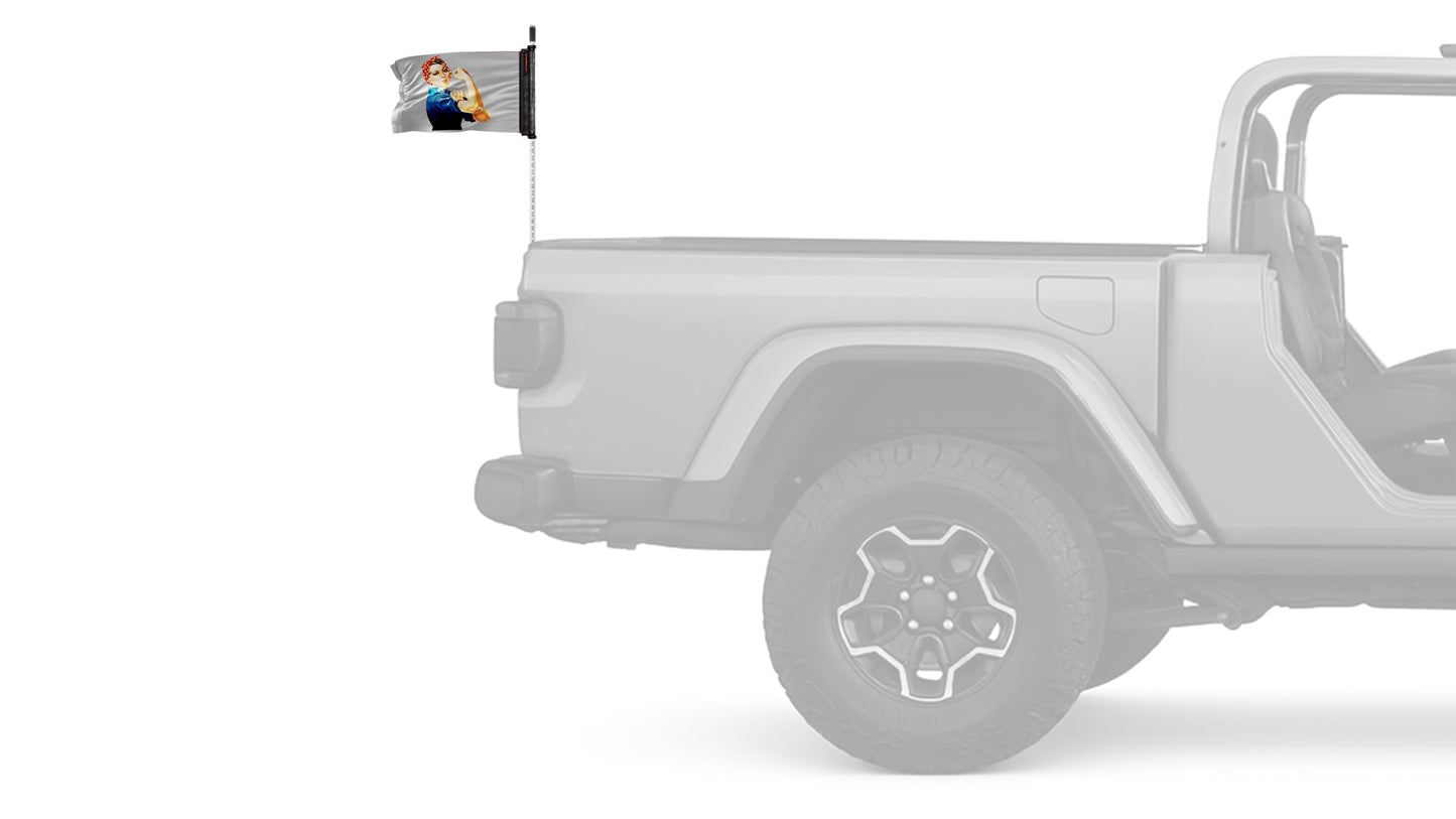 Rosie The Riveter 12"x18" Forever Wave Flag for Jeep Wrangler TJ 1996-2006