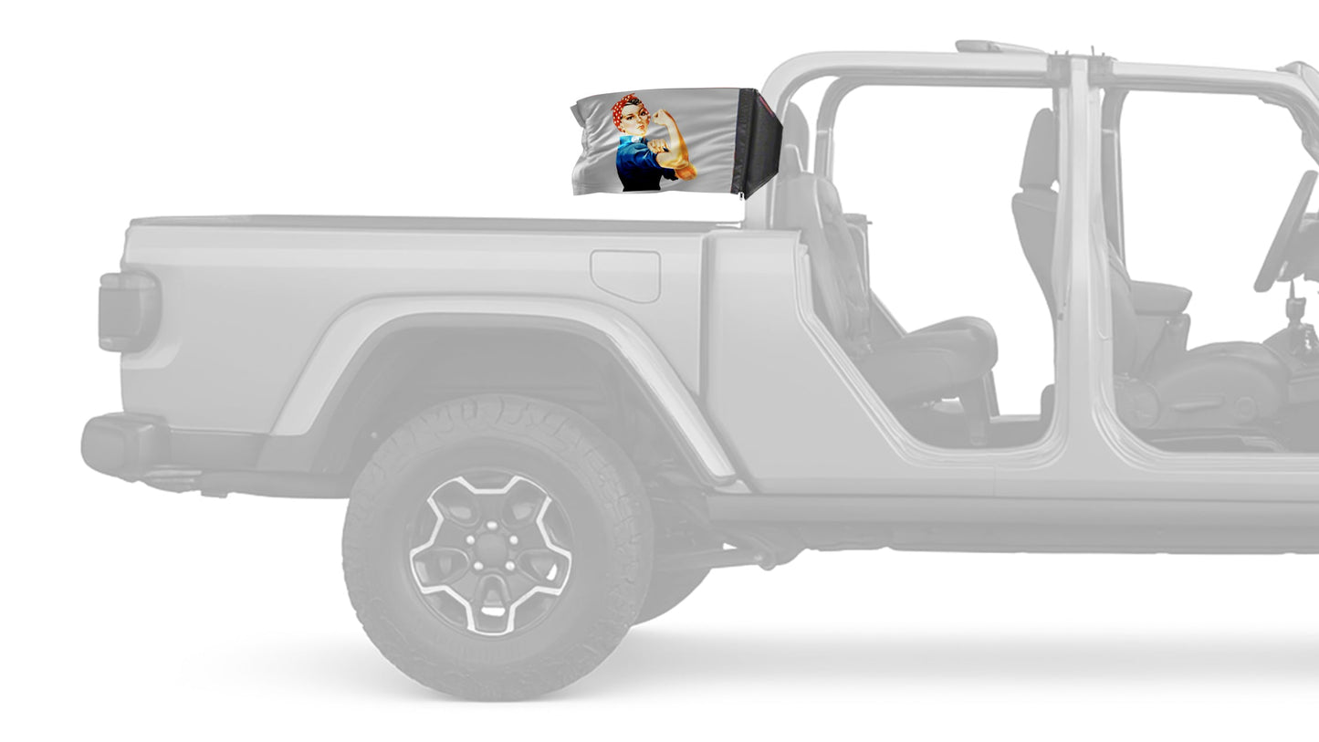 Rosie The Riveter 12"x18" Forever Wave Flag for Jeep Gladiator JT