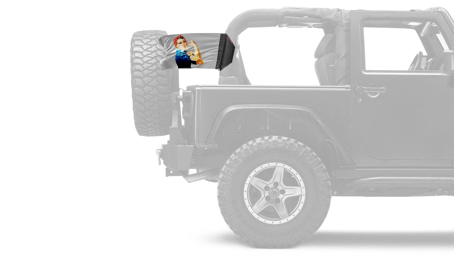 Rosie The Riveter 12"x18" Forever Wave Flag for Jeep Wrangler LJ 2003-2006