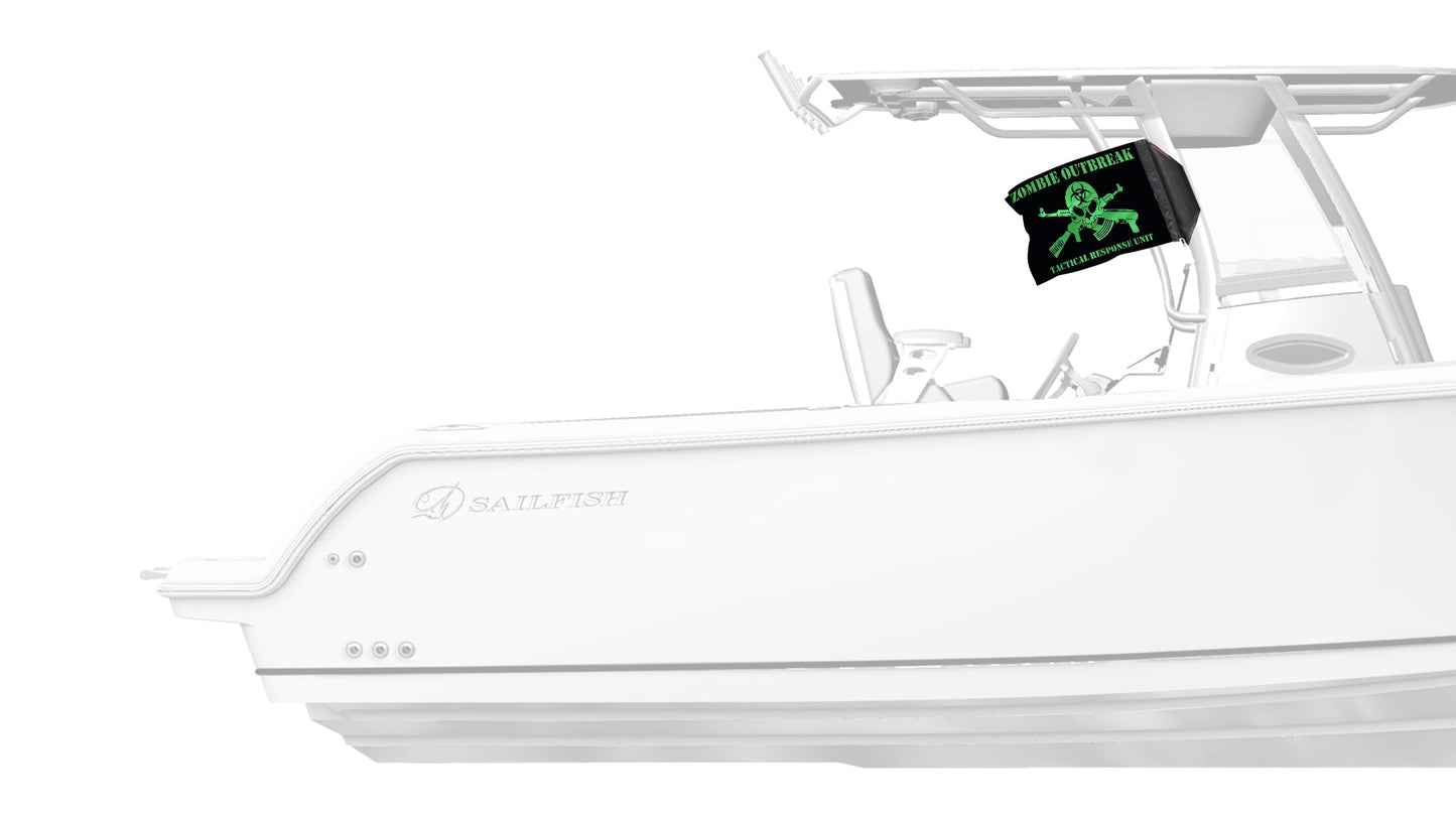 Zombie Outbreak Tactical Response Unit 12"x18" Forever Wave Flag for Boats