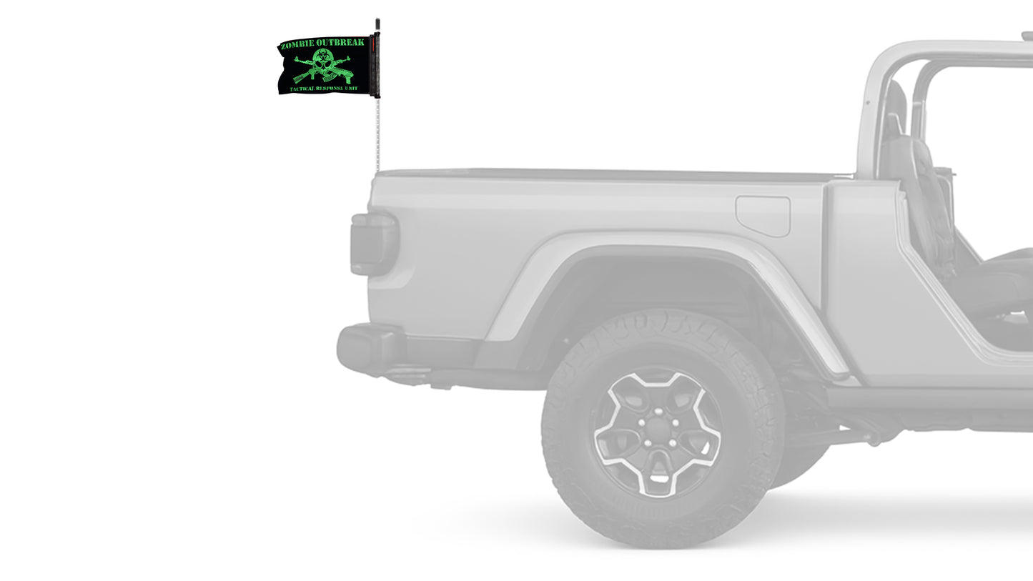 Zombie Outbreak Tactical Response Unit 12"x18" Forever Wave Flag