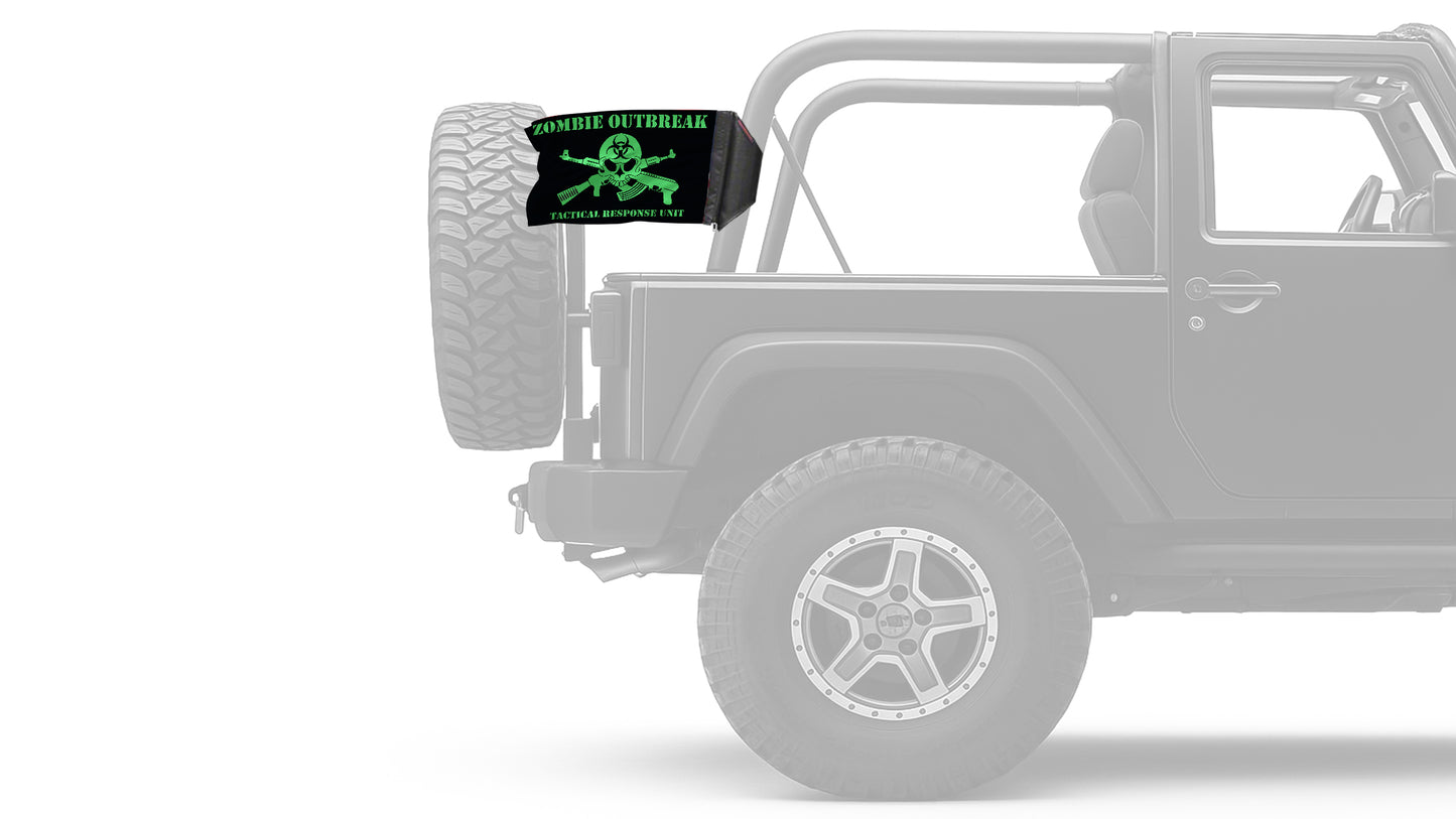 Zombie Outbreak Tactical Response Unit 12"x18" Forever Wave Flag