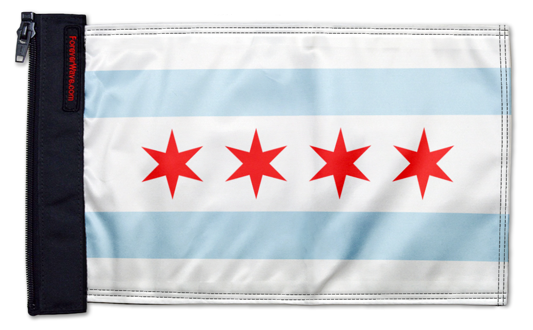 City of Chicago 12"x18" Forever Wave Flag for Jeep Wrangler LJ 2003-2006