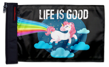 Life Is Good Unicorn 12"x18" Forever Wave Flag for Jeep Wrangler JK 2-Door 2007-2018