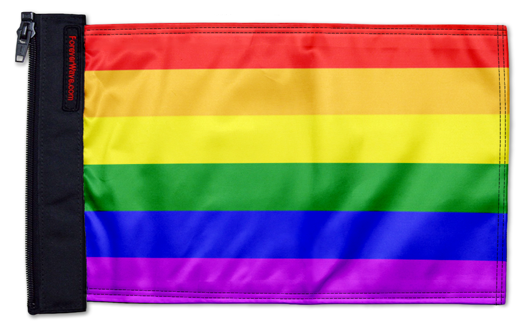 Rainbow 12"x18" Forever Wave Flag for Bronco