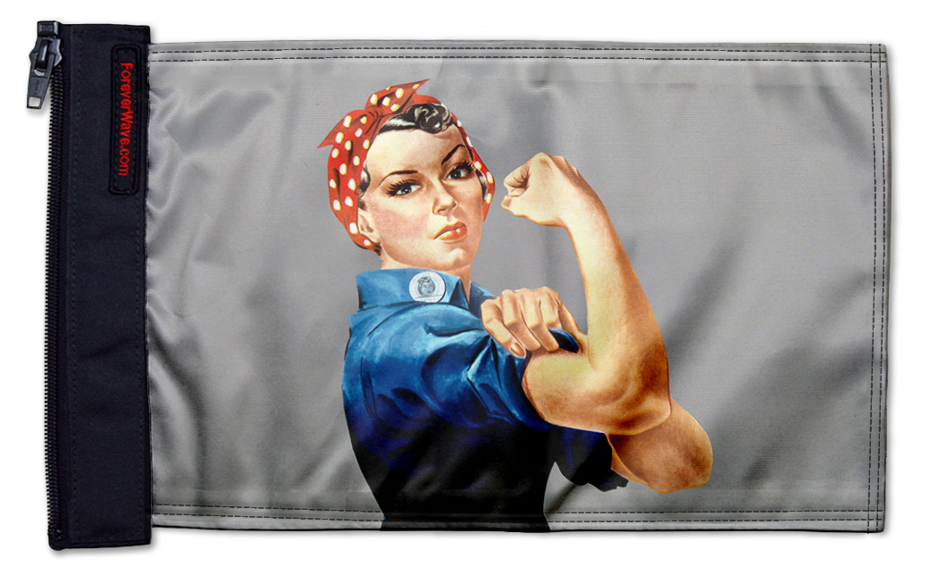 Rosie The Riveter 12"x18" Forever Wave Flag for Jeep Wrangler CJ-7 and CJ-8 1976-1986