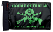 Zombie Outbreak Tactical Response Unit 12"x18" Forever Wave Flag for Jeep Wrangler CJ-7 and CJ-8 1976-1986