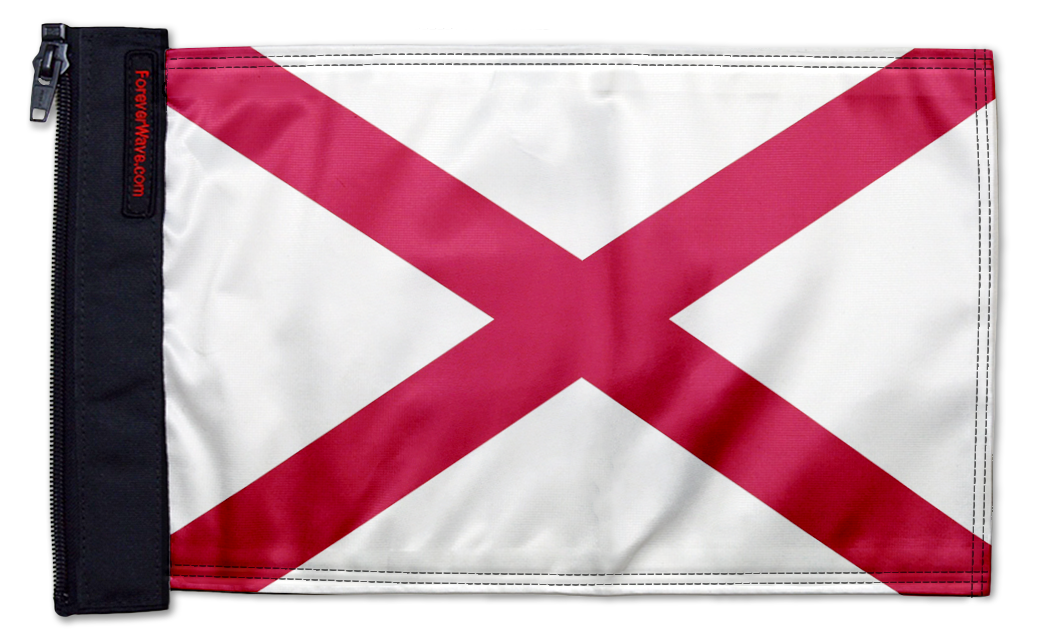State Flag Alabama 12"x18" Forever Wave Flag for Jeep Wrangler CJ-7 and CJ-8 1976-1986