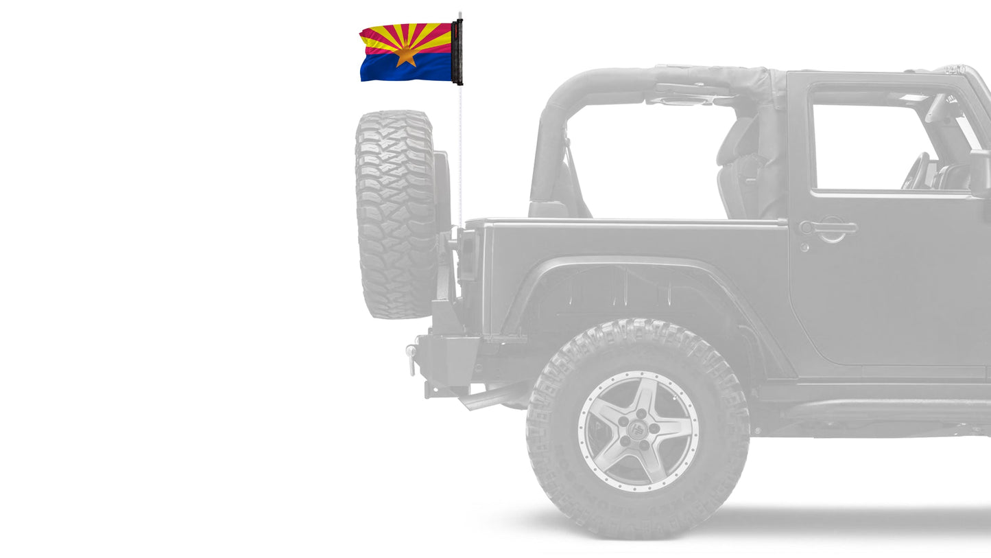 State Flag Arizona 12"x18" Forever Wave Flag for Jeep Wrangler LJ 2003-2006