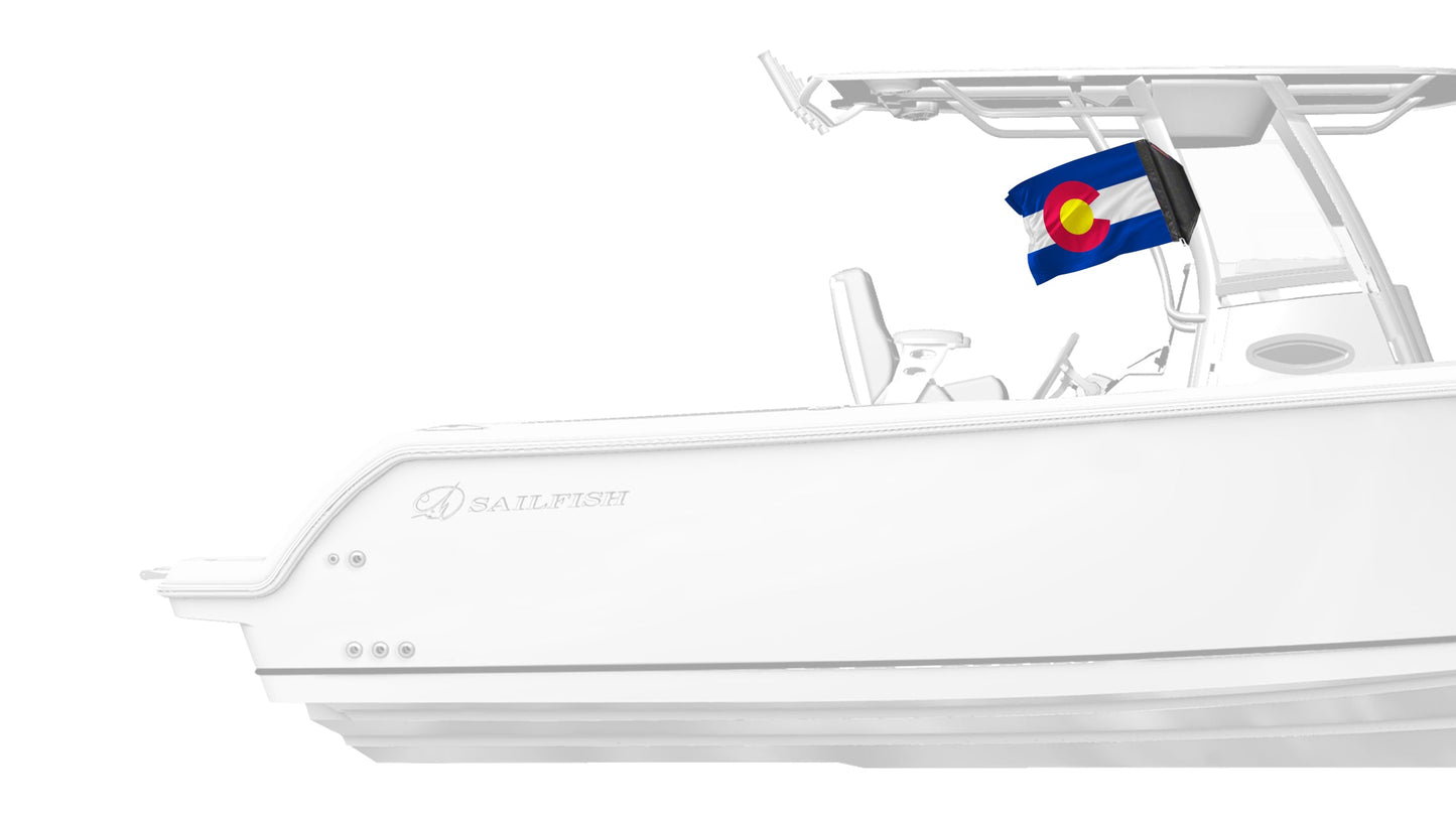 State Flag Colorado 12"x18" Forever Wave Flag for Boats