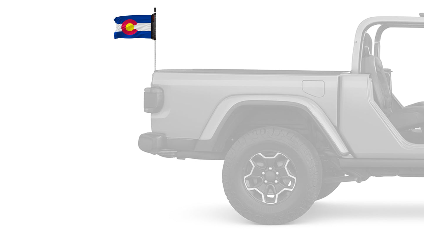 State Flag Colorado 12"x18" Forever Wave Flag for Jeep Wrangler JK 2-Door 2007-2018