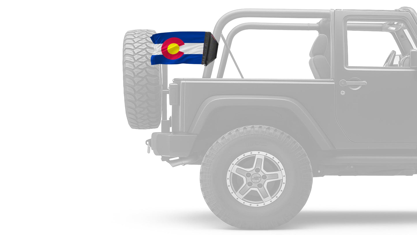 State Flag Colorado 12"x18" Forever Wave Flag for Jeep Wrangler CJ-7 and CJ-8 1976-1986