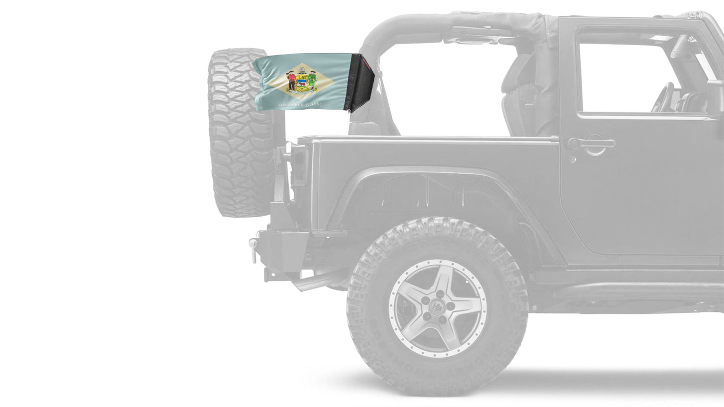 State Flag Delaware 12"x18" Forever Wave Flag for Jeep Wrangler JK 2-Door 2007-2018