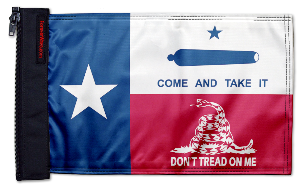 State Flag Texas Don't Tread 12"x18" Forever Wave Flag for Golf Carts
