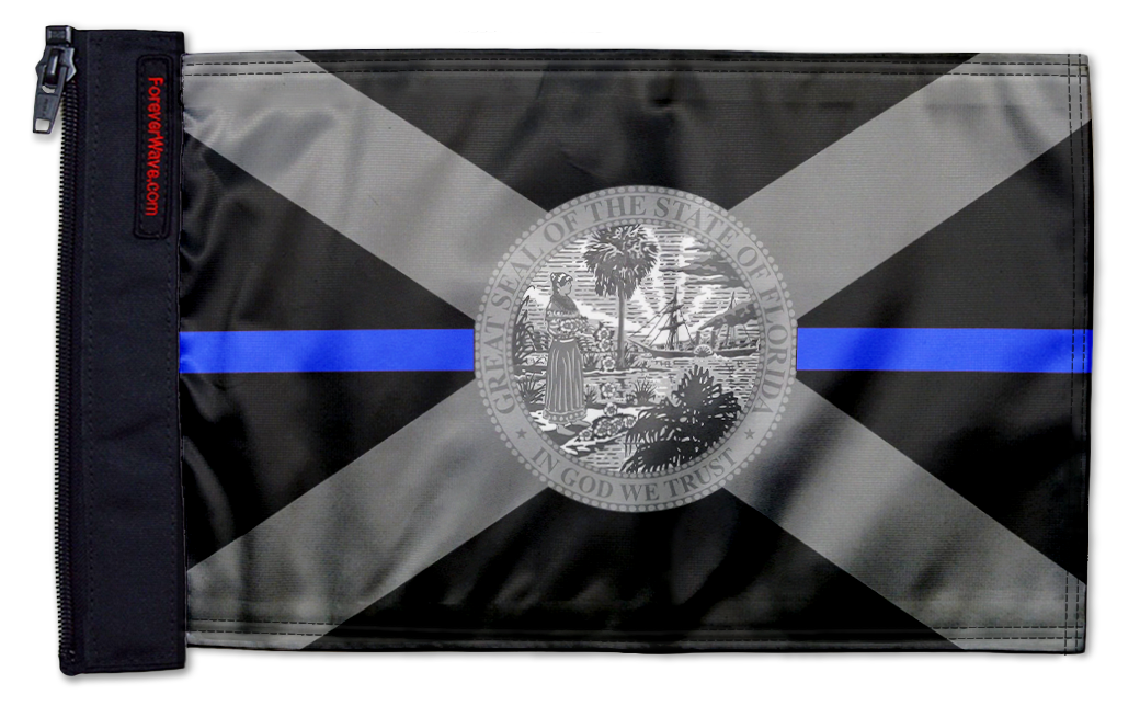 State Flag Florida Blue Line 12"x18" Forever Wave Flag for Jeep Wrangler YJ 1986-1995