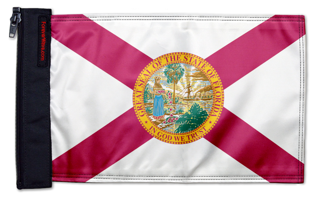 State Flag Florida 12"x18" Forever Wave Flag for Jeep Wrangler JKU 4-Door 2007-2018