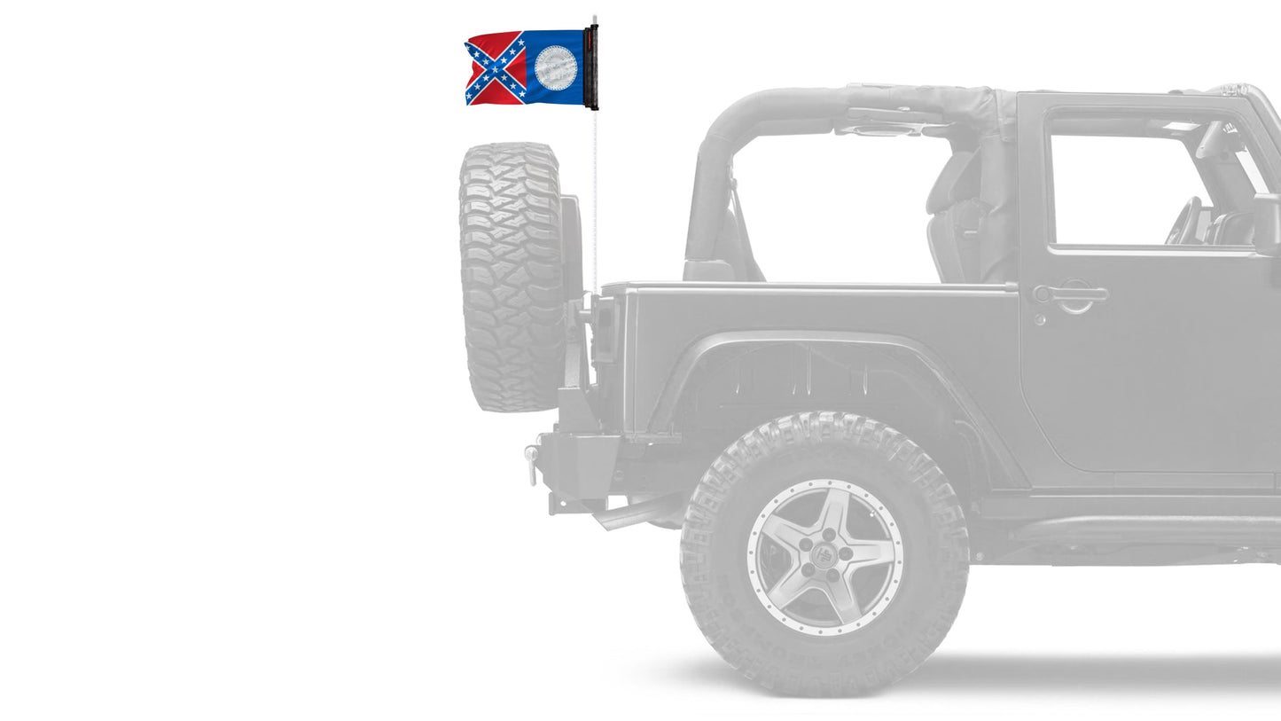 State Flag Georgia Old Style 12"x18" Forever Wave Flag for Jeep Wrangler CJ-7 and CJ-8 1976-1986