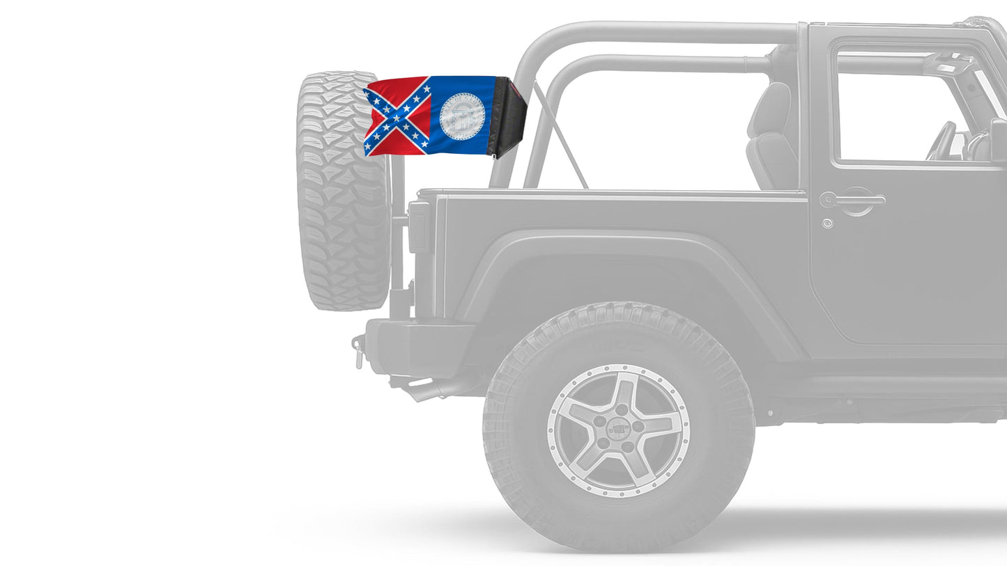 State Flag Georgia Old Style 12"x18" Forever Wave Flag for Jeep Wrangler YJ 1986-1995