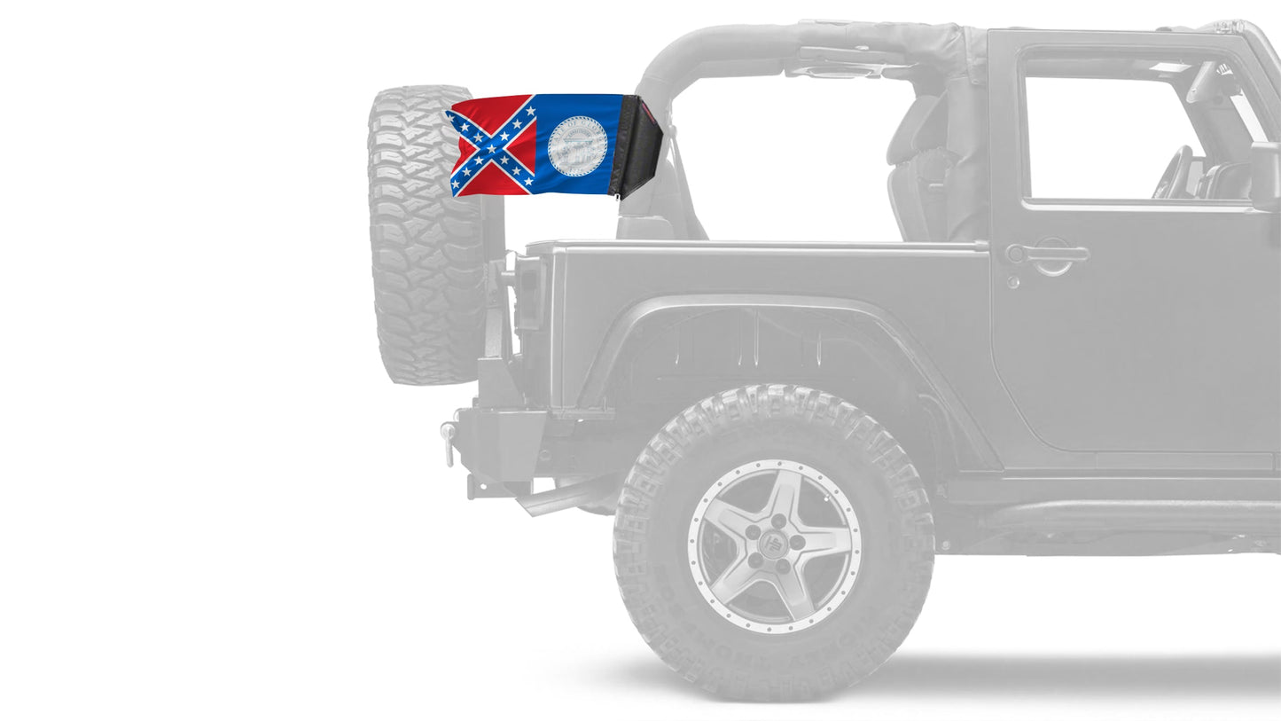 State Flag Georgia Old Style 12"x18" Forever Wave Flag for Jeep Wrangler YJ 1986-1995