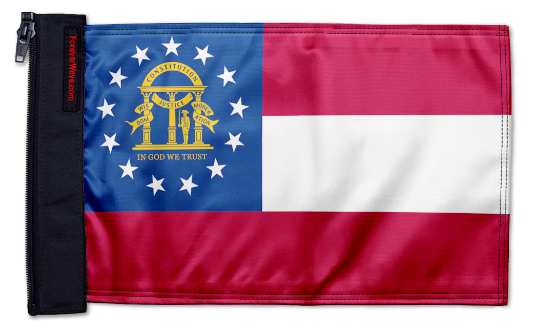 State Flag Georgia 12"x18" Forever Wave Flag for Jeep Wrangler CJ-7 and CJ-8 1976-1986