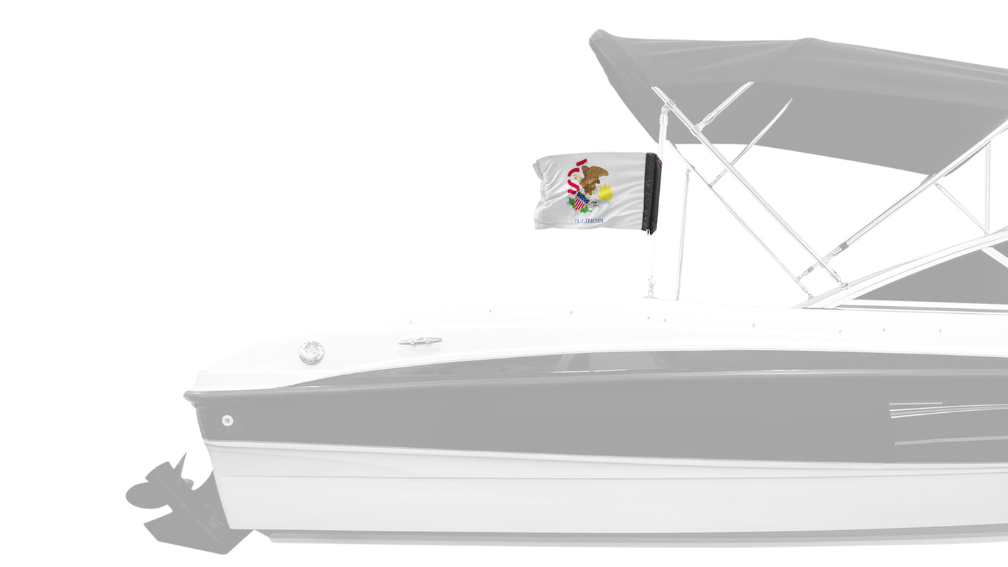 State Flag Illinois 12"x18" Forever Wave Flag for Boats