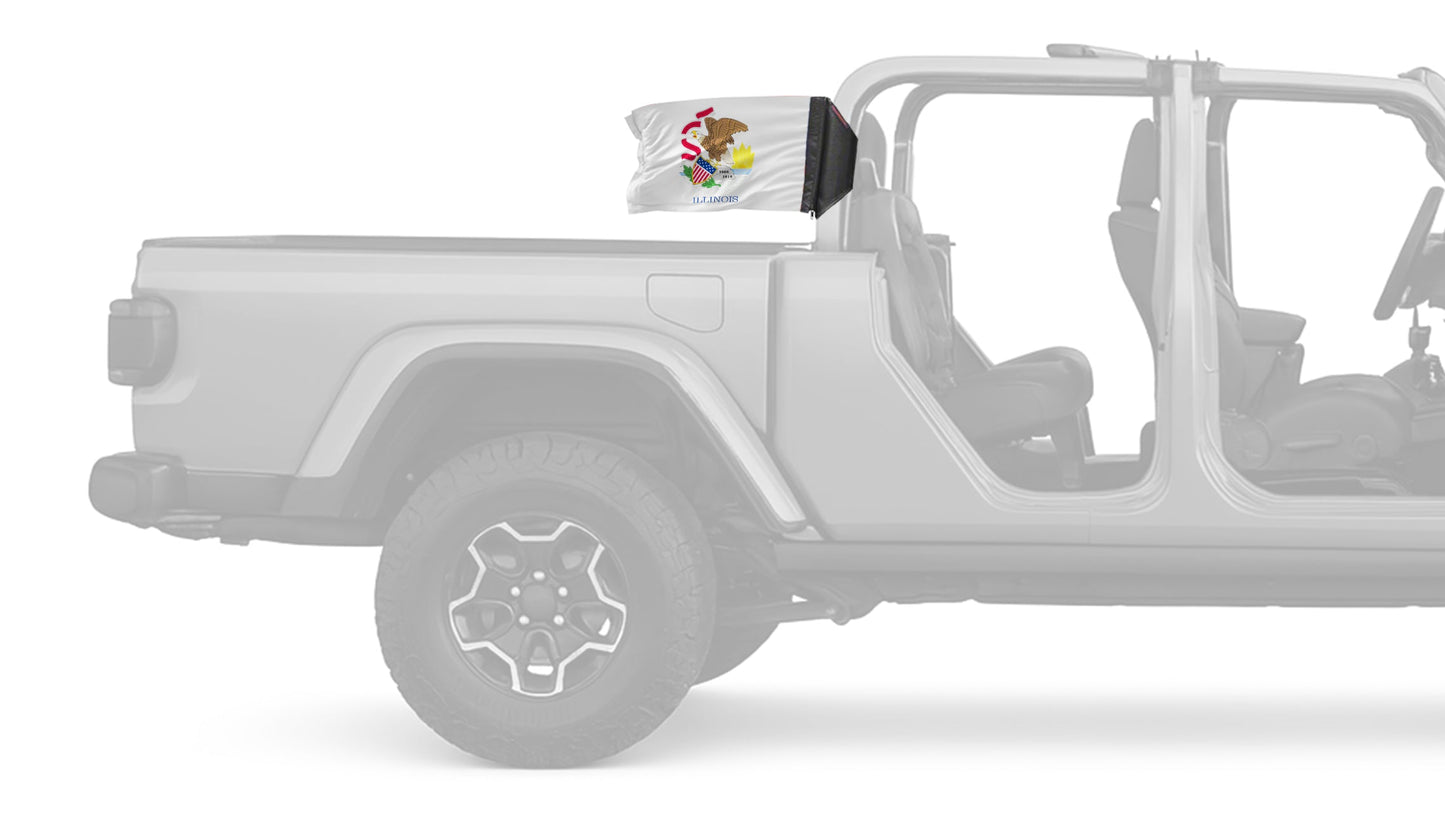 State Flag Illinois 12"x18" Forever Wave Flag for Jeep Gladiator JT