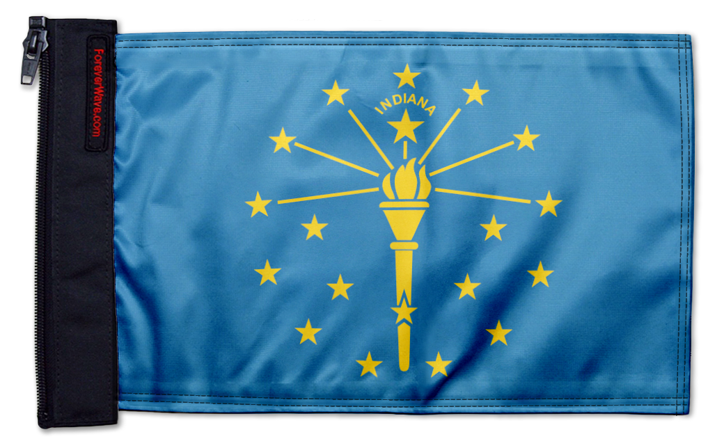 State Flag Indiana 12"x18" Forever Wave Flag for Jeep Wrangler CJ-7 and CJ-8 1976-1986