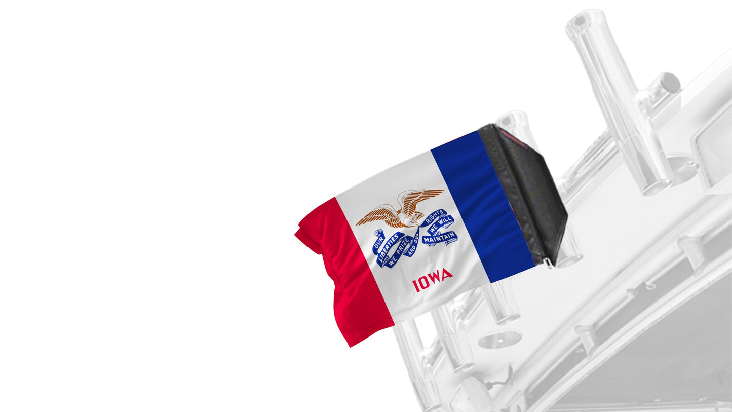 State Flag Iowa 12"x18" Forever Wave Flag for Boats