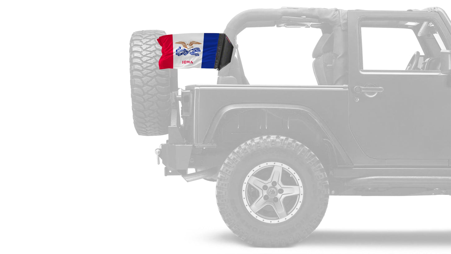 State Flag Iowa 12"x18" Forever Wave Flag for Jeep Wrangler YJ 1986-1995