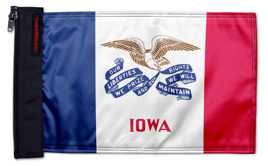 State Flag Iowa 12"x18" Forever Wave Flag for Jeep Wrangler LJ 2003-2006