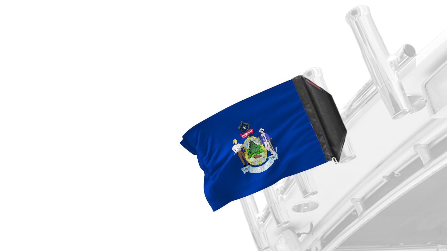 State Flag Maine 12"x18" Forever Wave Flag for Boats