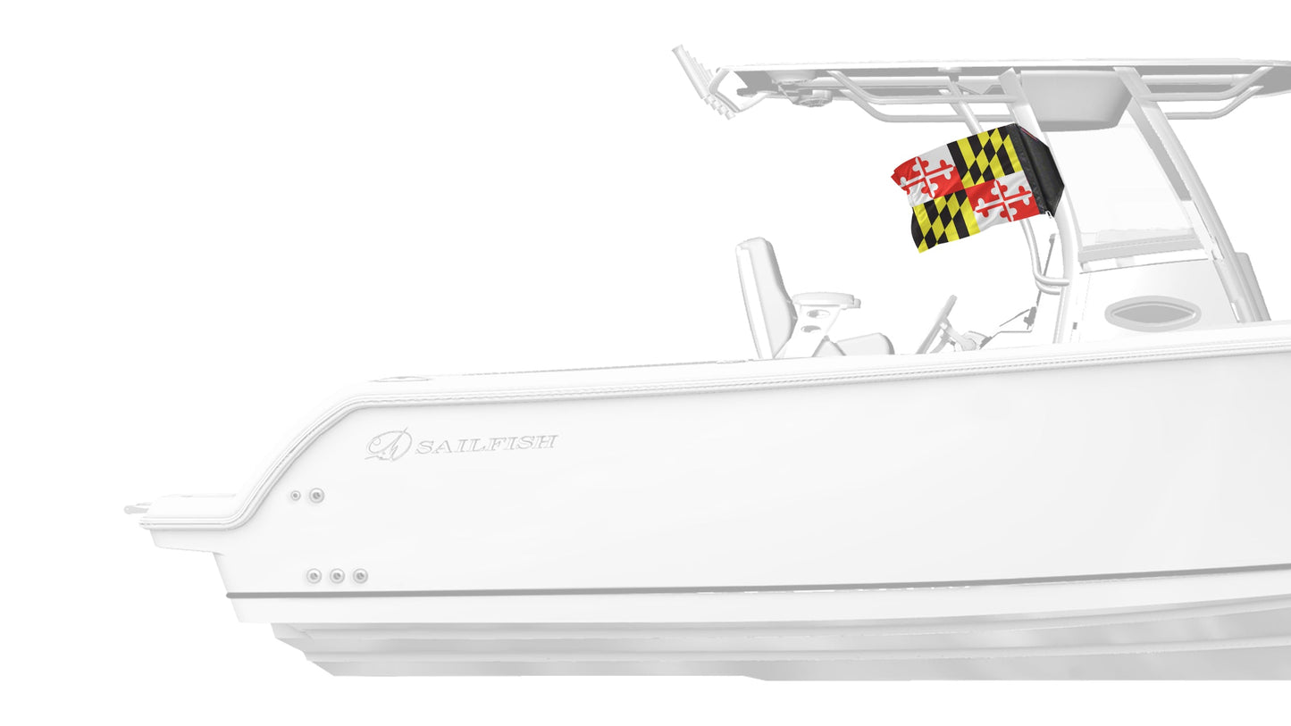 State Flag Maryland 12"x18" Forever Wave Flag for Boats