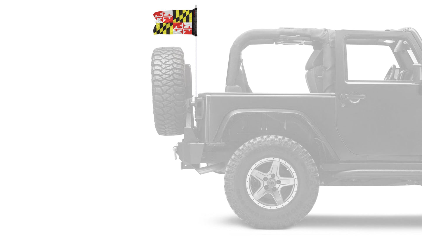 State Flag Maryland 12"x18" Forever Wave Flag for Jeep Wrangler YJ 1986-1995
