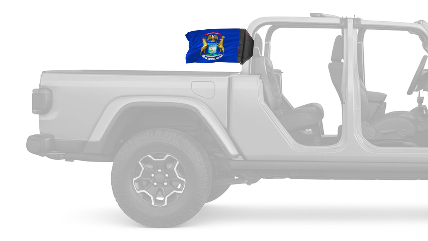 State Flag Michigan 12"x18" Forever Wave Flag for Jeep Gladiator JT
