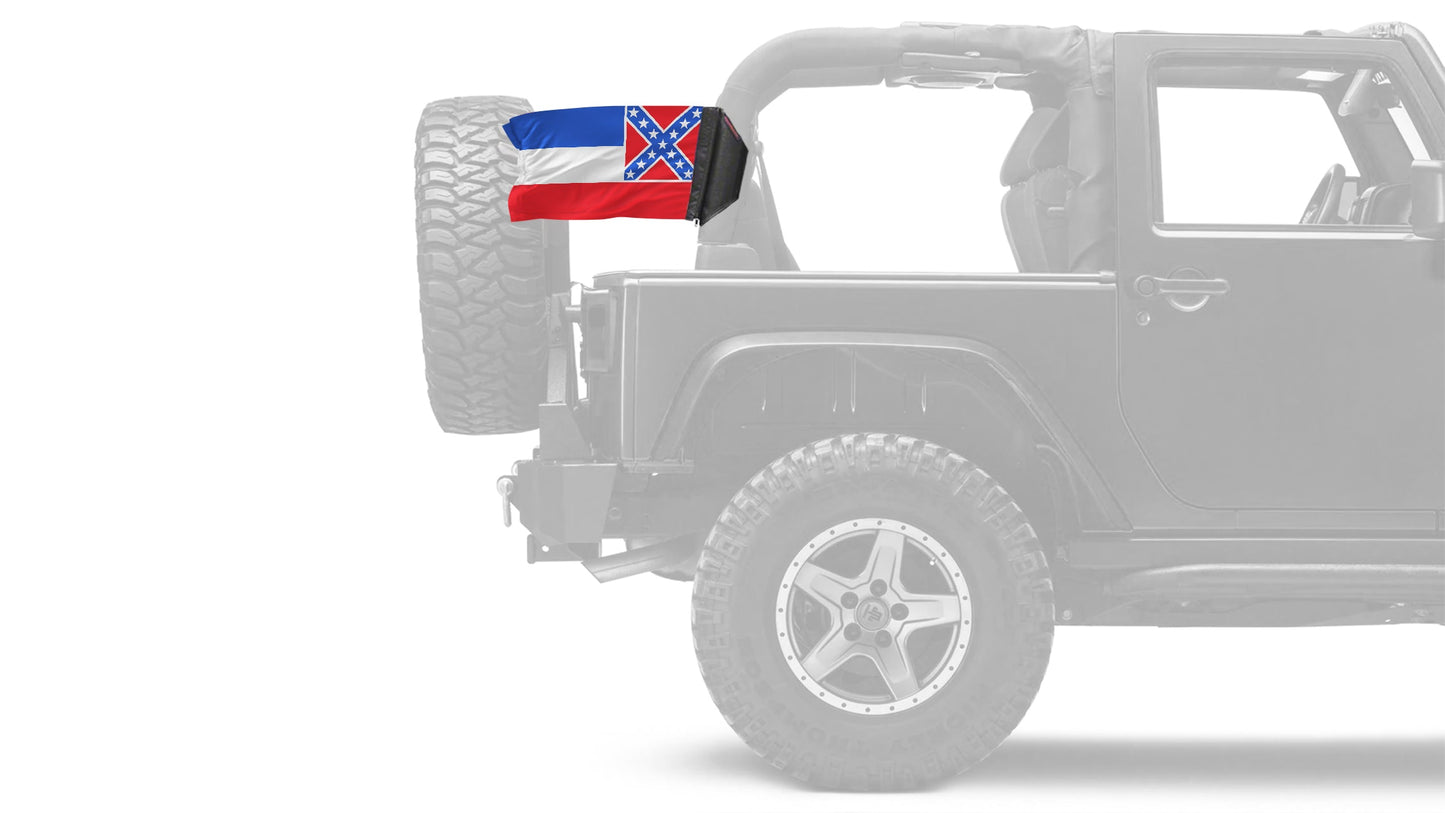 State Flag Mississippi 12"x18" Forever Wave Flag for Jeep Wrangler TJ 1996-2006