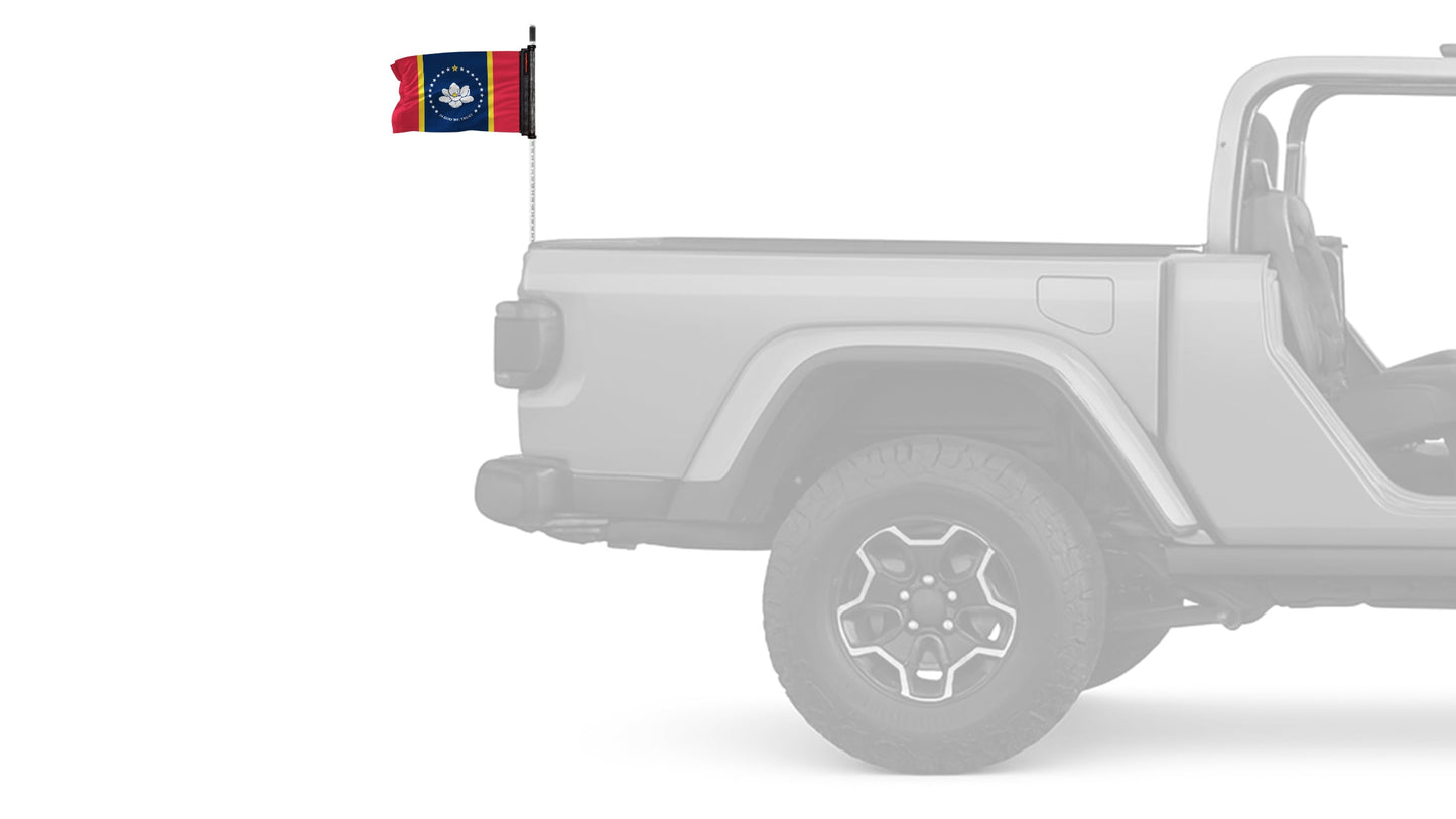 State Flag Mississippi Old Style 12"x18" Forever Wave Flag for Jeep Wrangler CJ-7 and CJ-8 1976-1986