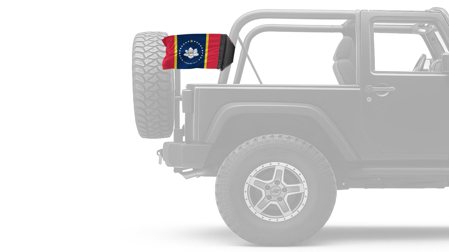 State Flag Mississippi Old Style 12"x18" Forever Wave Flag for Jeep Wrangler JL 2-Door 2018-Present