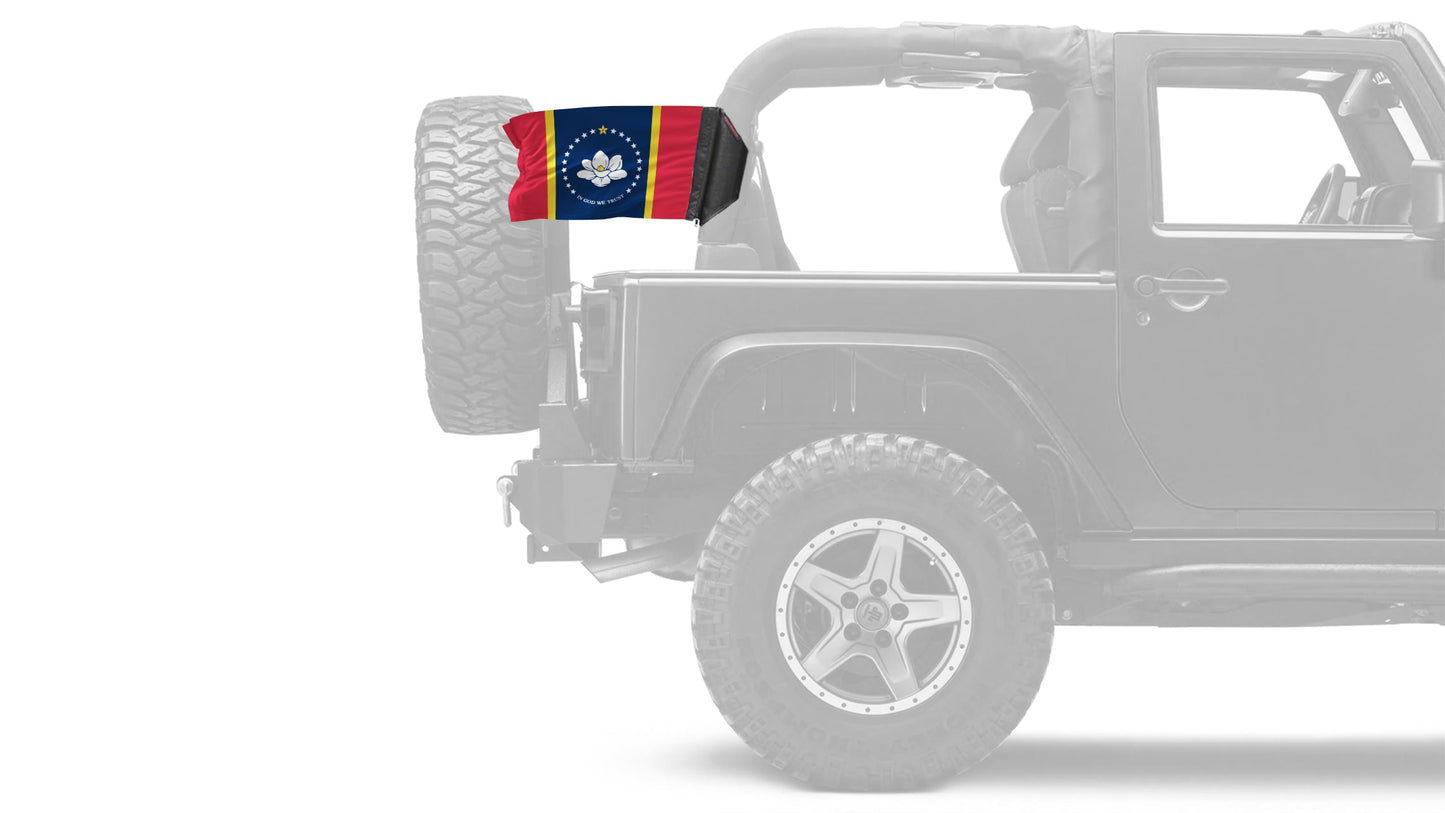 State Flag Mississippi Old Style 12"x18" Forever Wave Flag for Jeep Wrangler JLU 4-Door 2018-Present