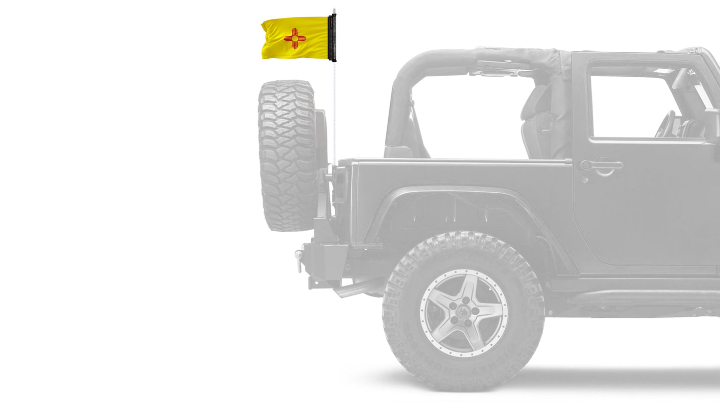 State Flag New Mexico 12"x18" Forever Wave Flag for Jeep Wrangler YJ 1986-1995
