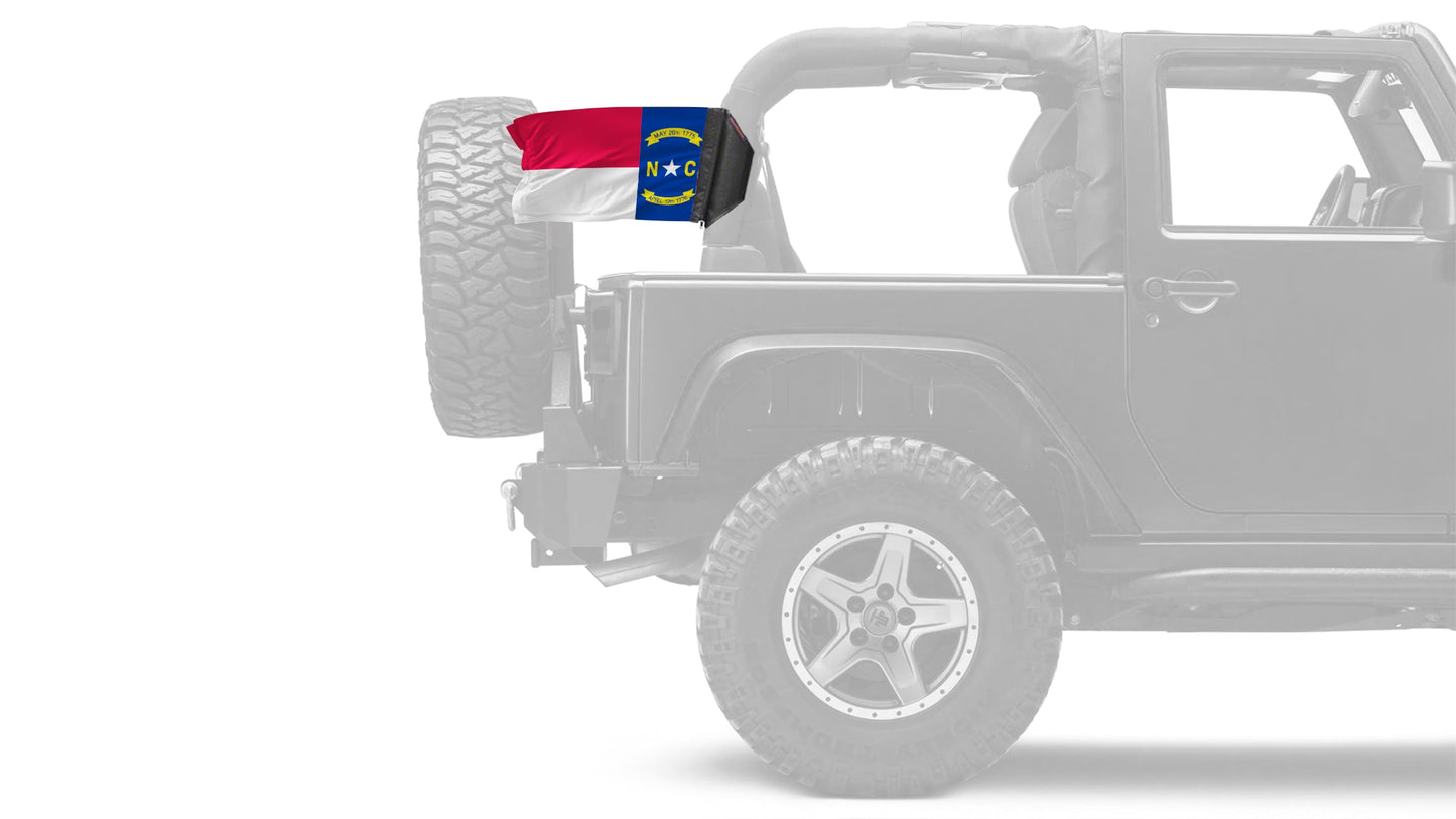 State Flag North Carolina 12"x18" Forever Wave Flag for Jeep Wrangler TJ 1996-2006
