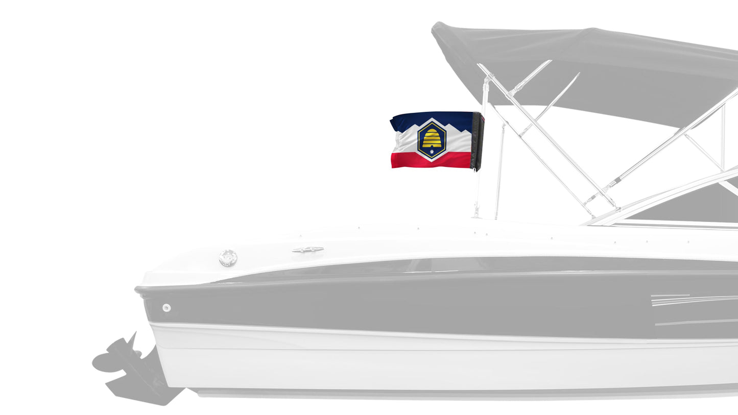 State Flag Utah 12"x18" Forever Wave Flag for Boats