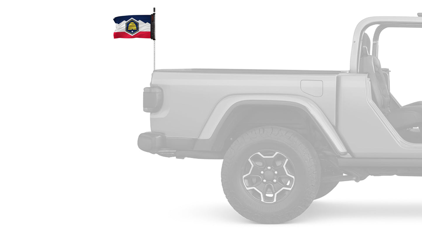 State Flag Utah 12"x18" Forever Wave Flag for Jeep Wrangler CJ-7 and CJ-8 1976-1986