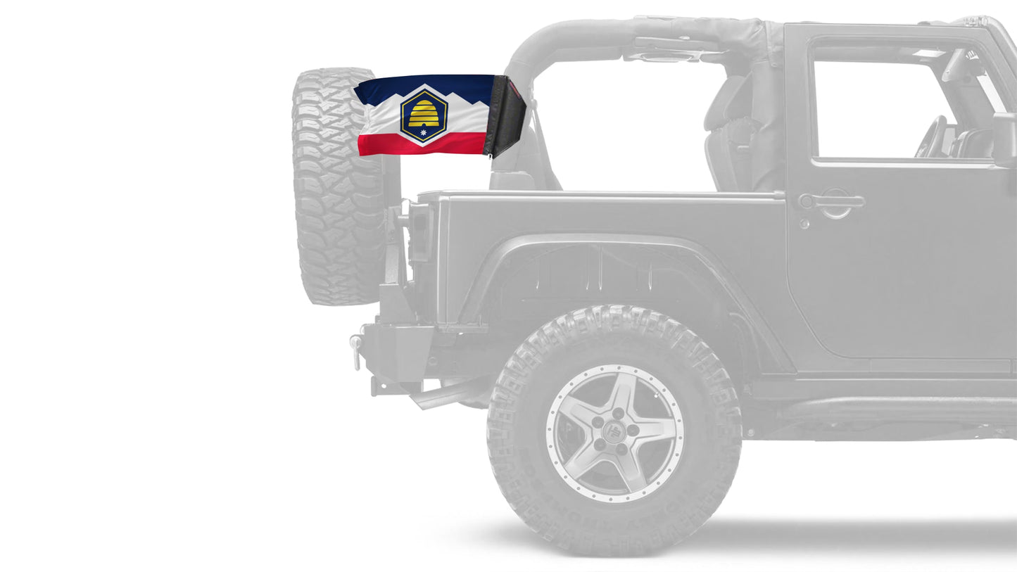 State Flag Utah 12"x18" Forever Wave Flag for Jeep Wrangler YJ 1986-1995