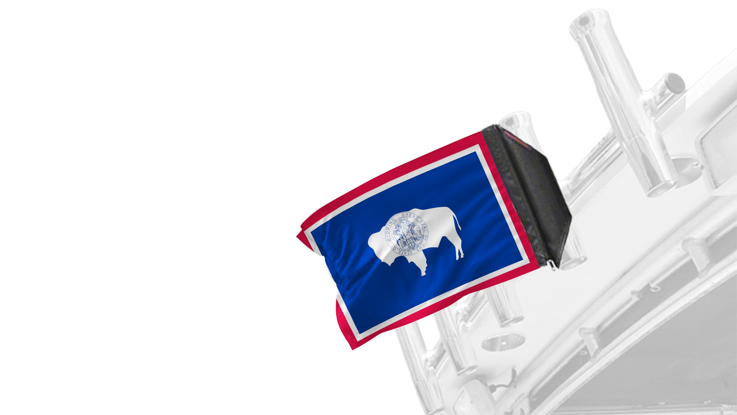 State Flag Wyoming 12"x18" Forever Wave Flag for Boats