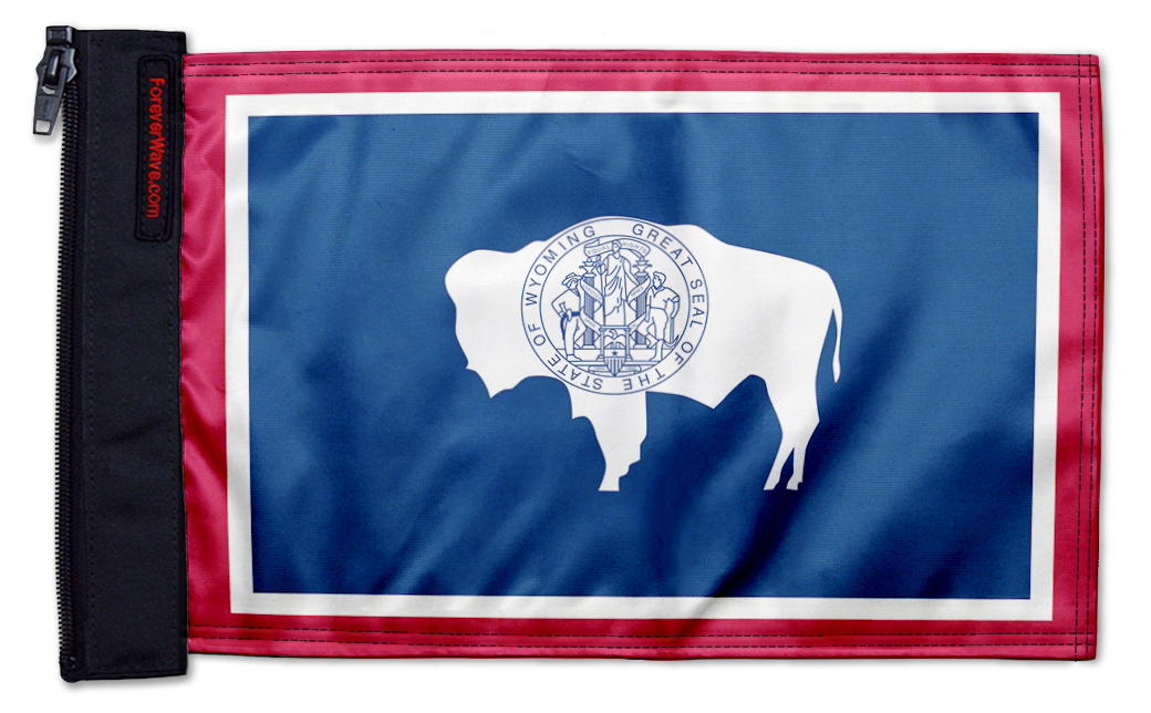 State Flag Wyoming 12"x18" Forever Wave Flag for Jeep Wrangler LJ 2003-2006