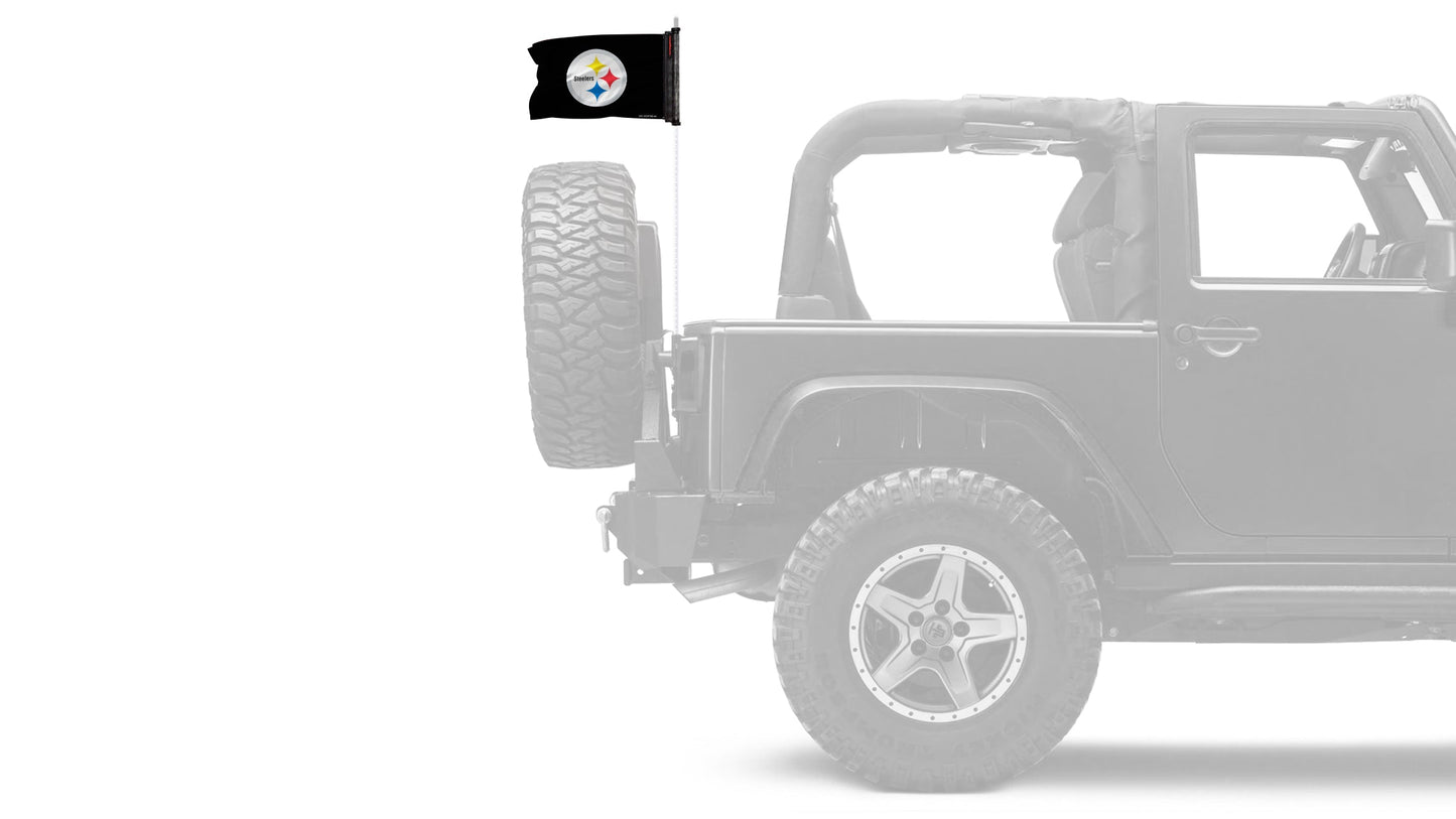 Pittsburgh Steelers 11"x17" Forever Wave Flag for Jeep Wrangler TJ 1996-2006