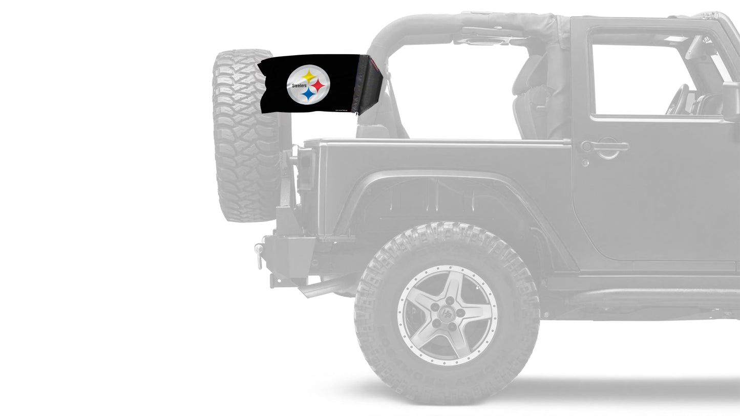 Pittsburgh Steelers 11"x17" Forever Wave Flag for Jeep Wrangler JK 2-Door 2007-2018